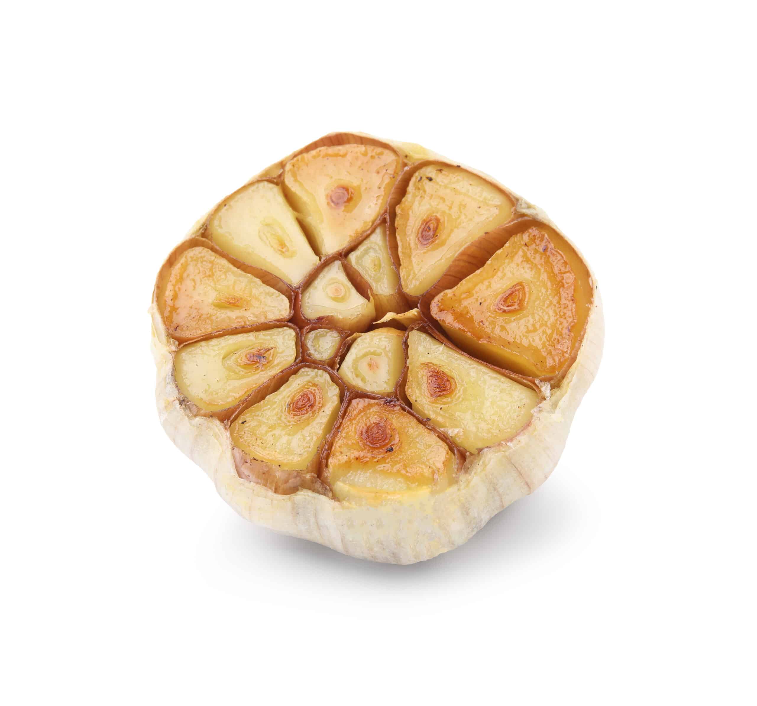 Knoblauchzehe, am Grillrost gerieben